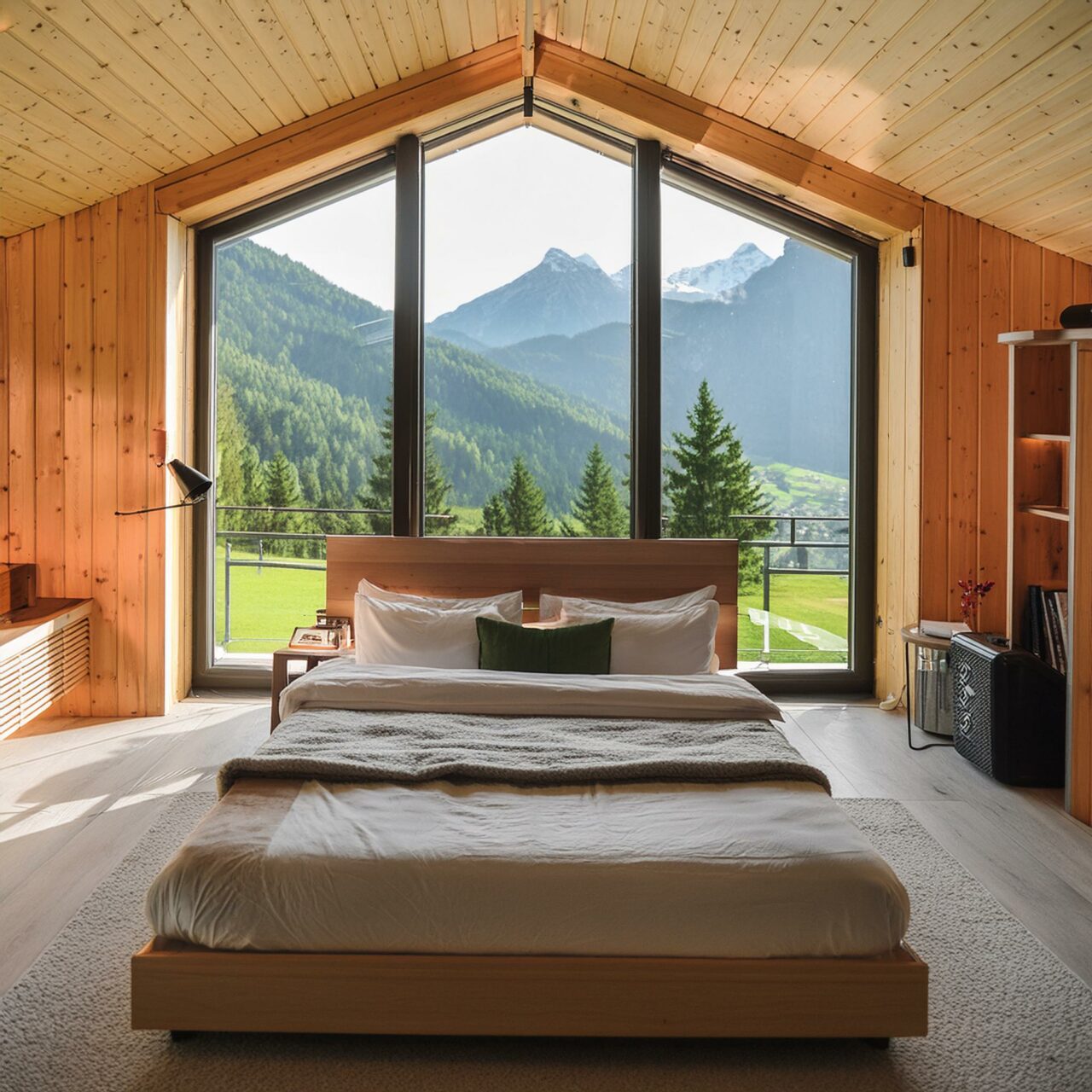Blick aus der Premiumsuite in die umliegende Landschaft.