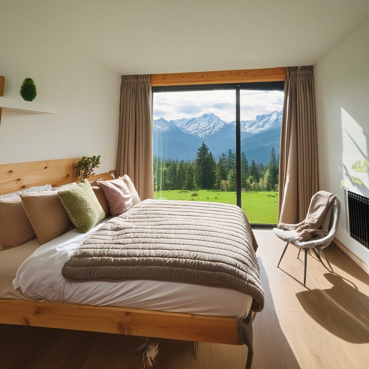 Gemütliches Zimmer im Appartement Weitblick mit Terrasse und Zugang zum Garten.